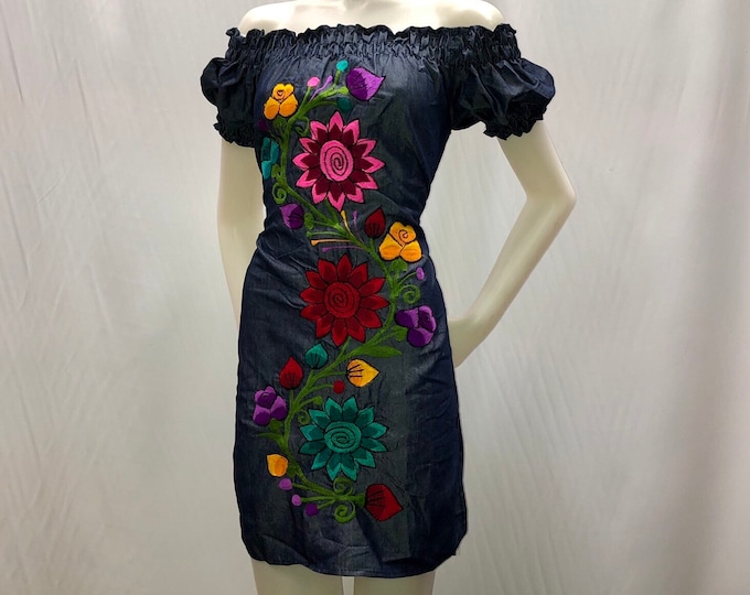 VESTIDO MEXICANO, vestido mexicano corto, vestido artesanal, vestido bordado, vestido típico, vestido regional, vestido para fiesta mexicana ,ENVIO GRATIS EN ESTADOS UNIDOS