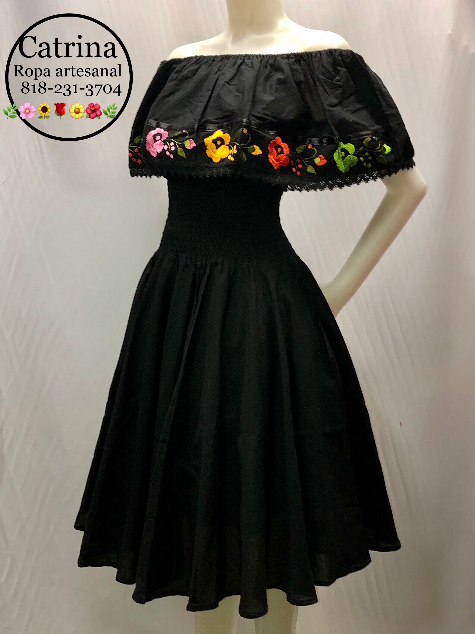 Vestido mexicano campesina circular ideal para una fiesta mexicana