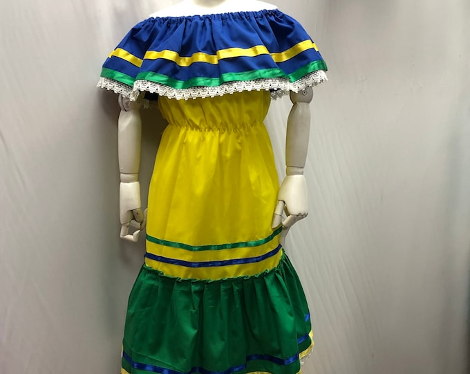 Vestido de Brasil , vestido brasileño, brasil dress , off the shoulder Brasil dress