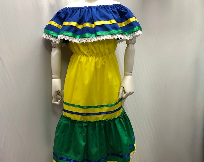 Vestido de Brasil , vestido brasileño, brasil dress , off the shoulder Brasil dress