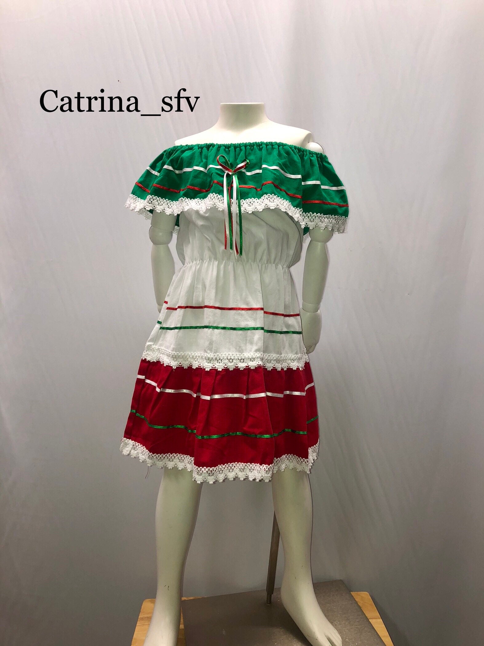 Vestido mexicano fuera de hombros campesina Etsy España