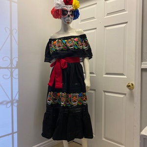 CATRINA DRESS, skull dress, day of the dead dress, la catrina dress, mexican dress, skull dress, death dress, Halloween