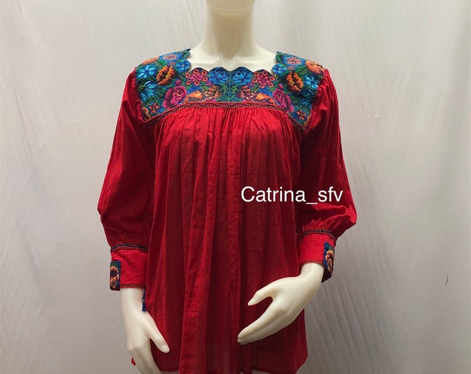 BLUSA MEXICANA, blusa con mangas, blusa artesanal, blusa bordada, blusa típica, fiesta mexicana, 5 de mayo, ENVIO GRATIS EN ESTADOS UNIDOS