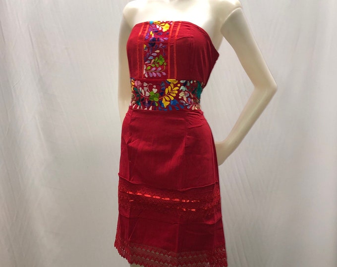 Vestido mexicano straple perfecto para la temporada o para una fiesta mexicana o cualquier otro evento ENVÍO GRATIS EN ESTADOS UNIDOS