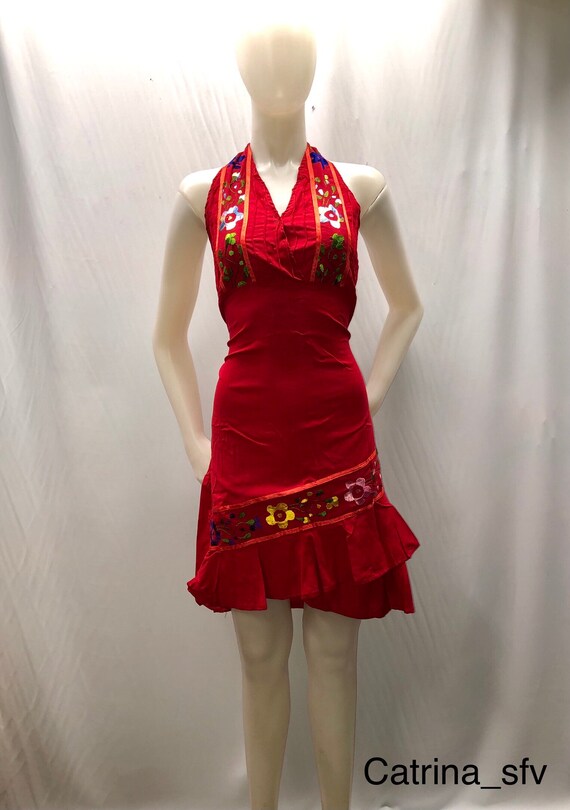 MEXICAN DRESS, Short Mexican Dress, Handmade Dress, Embroidered Dress,  Typical Dress, Regional Dress, Dress for Mexican Party - Etsy