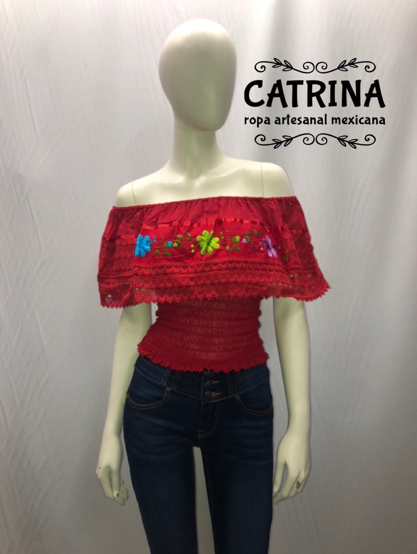 Blusa mexicana modelo campesina olan fuera de los hombros talla unica la blusa se adapta a S M L ideal para una fiesta mexicana ENVIO GRATIS EN ESTADOS UNIDOS