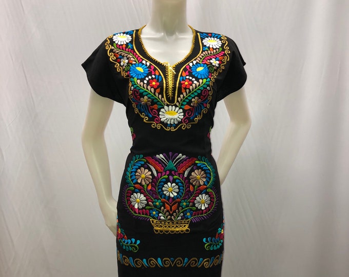 Vestido mexicano, fuera de los hombros, vestido campesina, vestido artesanal, vestido bordado, vestido típico, ENVIO GRATIS EN ESTADOS UNIDOS