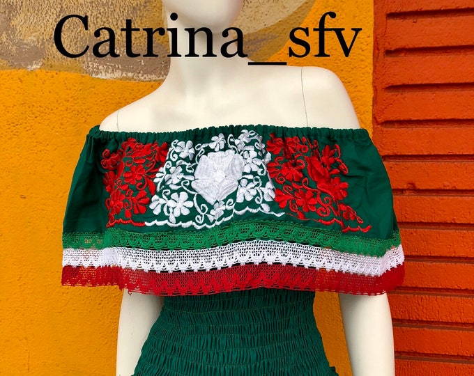Blusa mexicana bordada, Blusa artesanal mexicana, blusa campesina, off the shoulders blouse, 5 de mayo, fiesta mexicana, day of the dead, ENVIO GRATIS EN ESTADOS UNIDOS