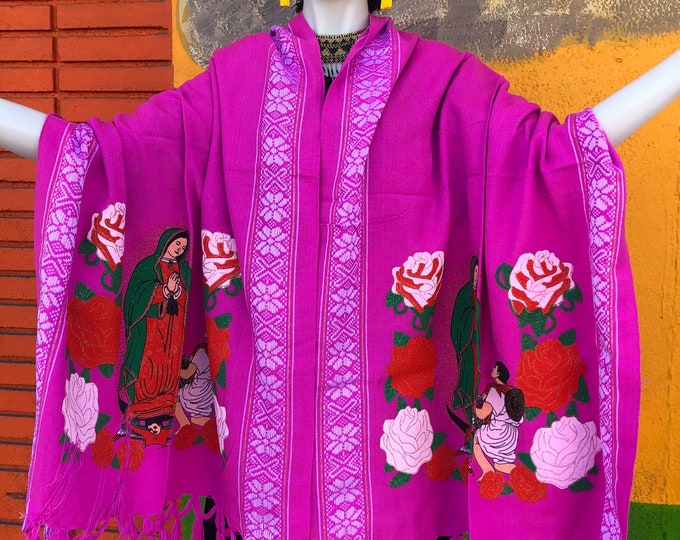 Reboso mexicano, reboso de la virgen de Guadalupe, ENVIO GRATIS EN ESTADOS UNIDOS