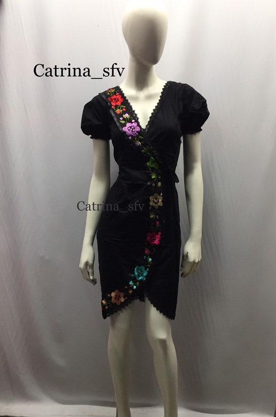 Vestido negro tipico mexicano sale