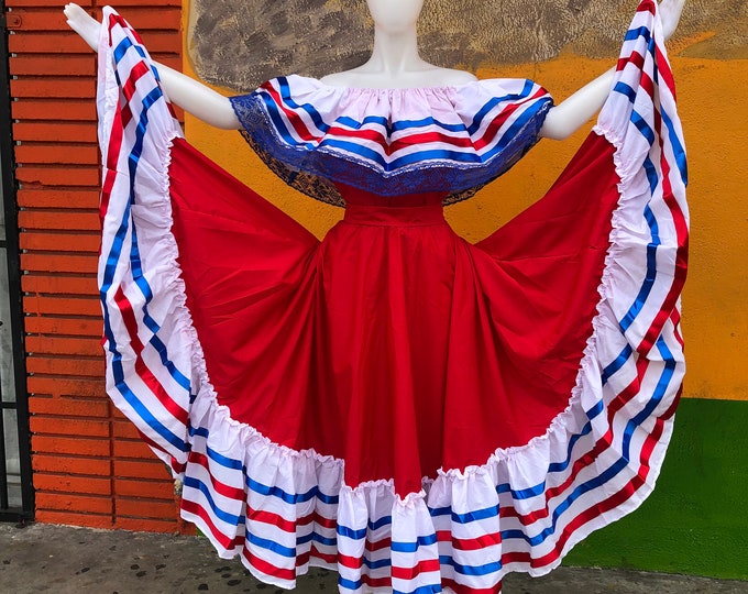 PUERTO RICO DRESS, Costa Rica Dress, Dominican Republic Dress, Boricua Dress. Chile Dress, Dominican Dress, paraguay dress,