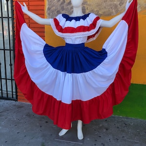 DOMINICAN REPUBLIC DRESS, Puerto Rico dress, Costa Rica dress, Caribbean dress, Boricua dress, chile dress, paraguay dress, Panama dress, image 7