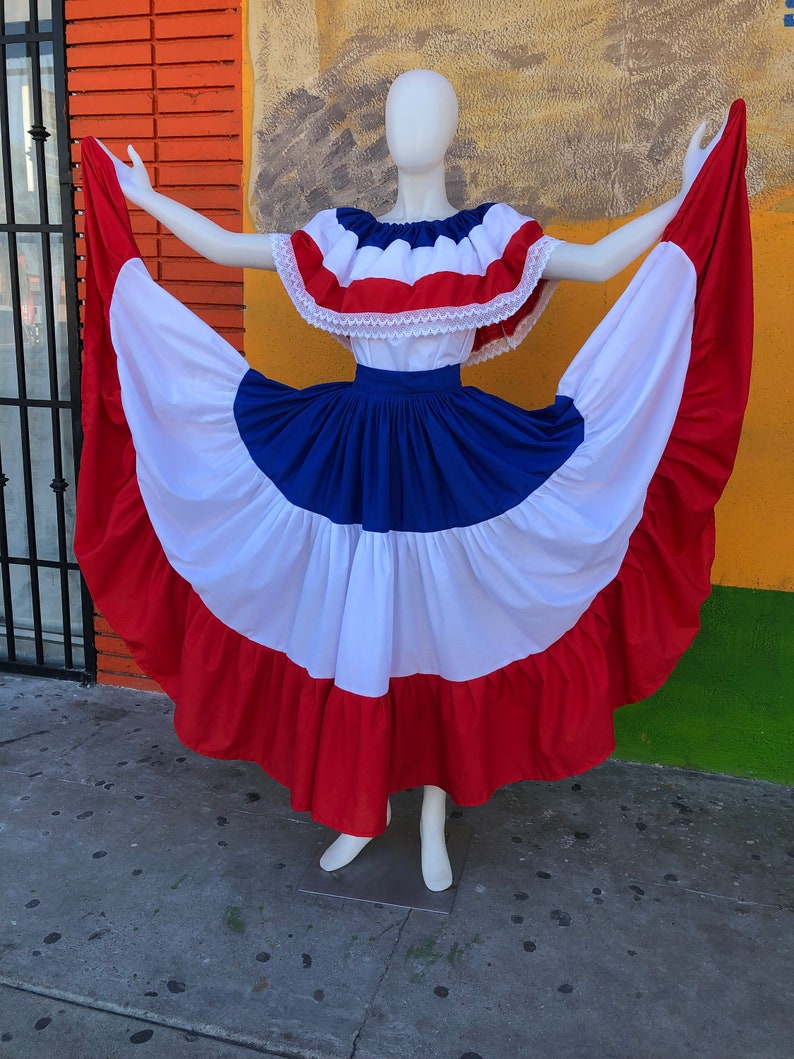 DOMINICAN REPUBLIC DRESS, Puerto Rico dress, Costa Rica dress, Caribbean dress, Boricua dress, chile dress, paraguay dress, Panama dress, image 7