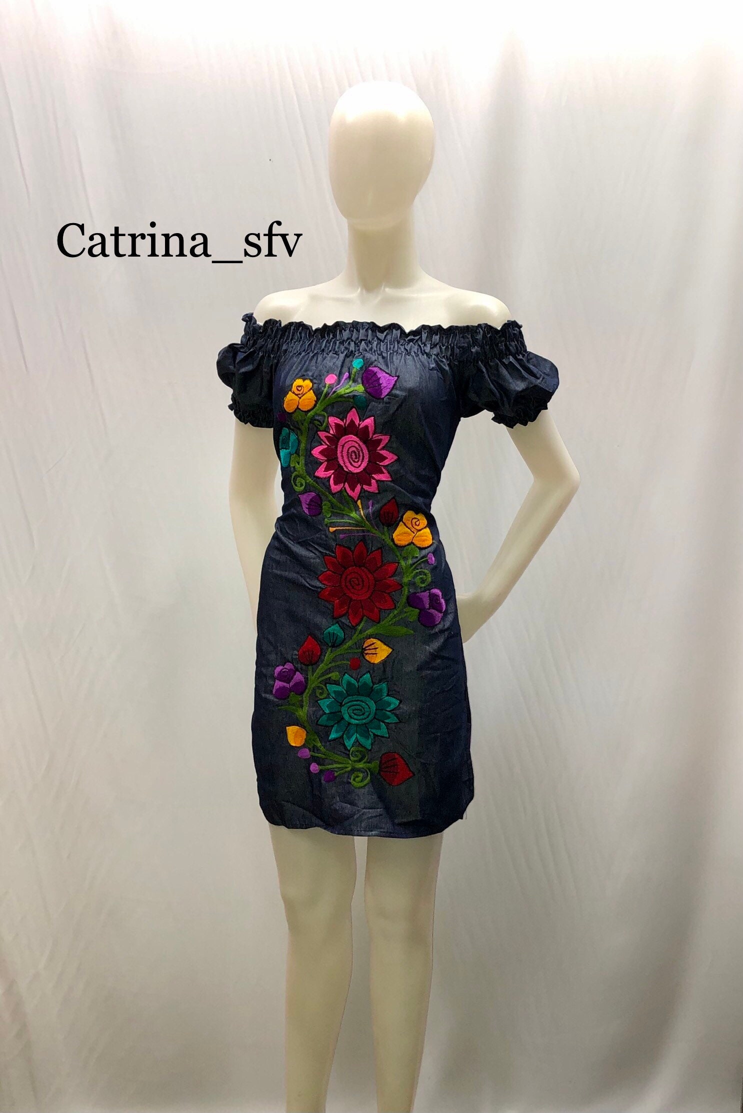 VESTIDO MEXICANO, vestido mexicano corto, vestido artesanal