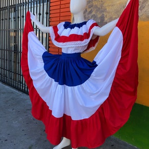 DOMINICAN REPUBLIC DRESS, Puerto Rico dress, Costa Rica dress, Caribbean dress, Boricua dress, chile dress, paraguay dress, Panama dress, image 9