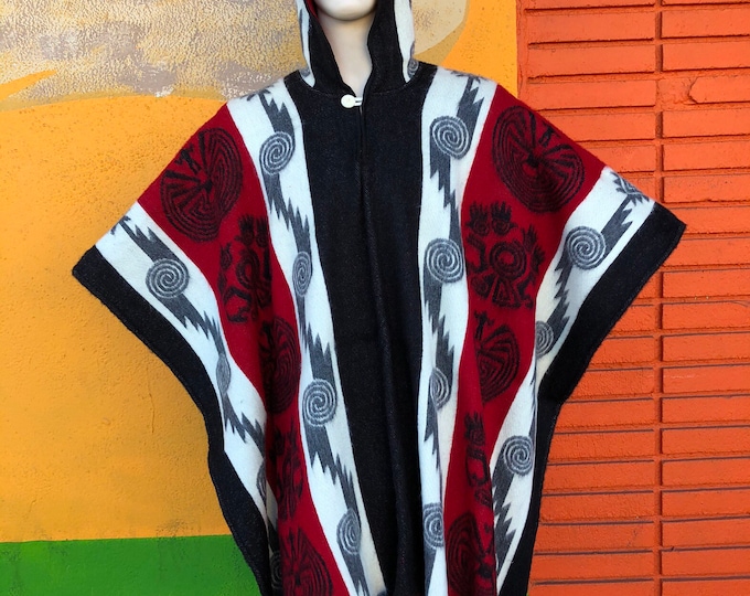 Poncho con capucha, poncho indígena, poncho artesanal, poncho peruano, poncho de lana, poncho de ecuador, navajo, gabán mexicano, gabán, ENVIO GRATIS EN ESTADOS UNIDOS