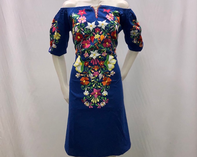 Vestido mexicano, fuera de los hombros, vestido campesina , vestido artesanal, vestido bordado, vestido típico ENVIO GRATIS EN ESTADOS UNIDOS