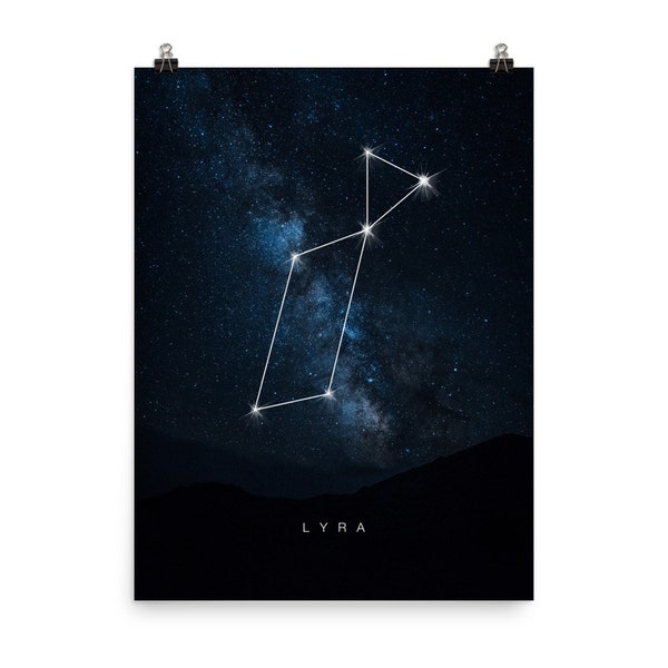 Lyra Constellation / Constellation Poster / Constellation Home Decor / Stars Lovers Gift / Star Constellation / Zodiacal Constellation
