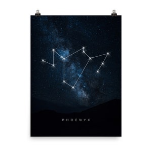 Phoenix Constellation / Constellation Poster / Constellation Home Decor / Stars Lovers Gift / Star Constellation / Zodiacal Constellation