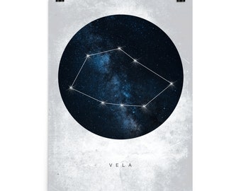 Vela Constellation / Constellation Print / Constellation Home Decor / Zodiac Gifts / Star Constellation / Zodiacal Constellation