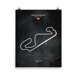 Circuito de Montmeló Barcelona, Spain / Racing Circuit Poster / Race Track Home Decor / Car Lovers Gift / Moto image 4