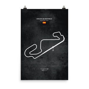 Circuito de Montmeló Barcelona, Spain / Racing Circuit Poster / Race Track Home Decor / Car Lovers Gift / Moto image 3