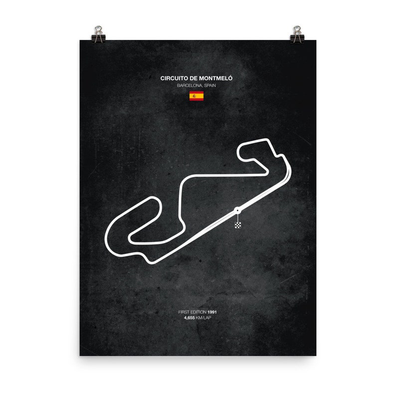 Circuito de Montmeló Barcelona, Spain / Racing Circuit Poster / Race Track Home Decor / Car Lovers Gift / Moto image 1