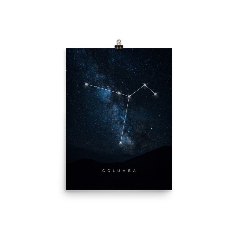 Columba Constellation / Cartel de constelaciones / Decoración de la casa de la constelación / Regalo de los amantes de las estrellas / Constelación de estrellas / Constelación zodiacal imagen 2