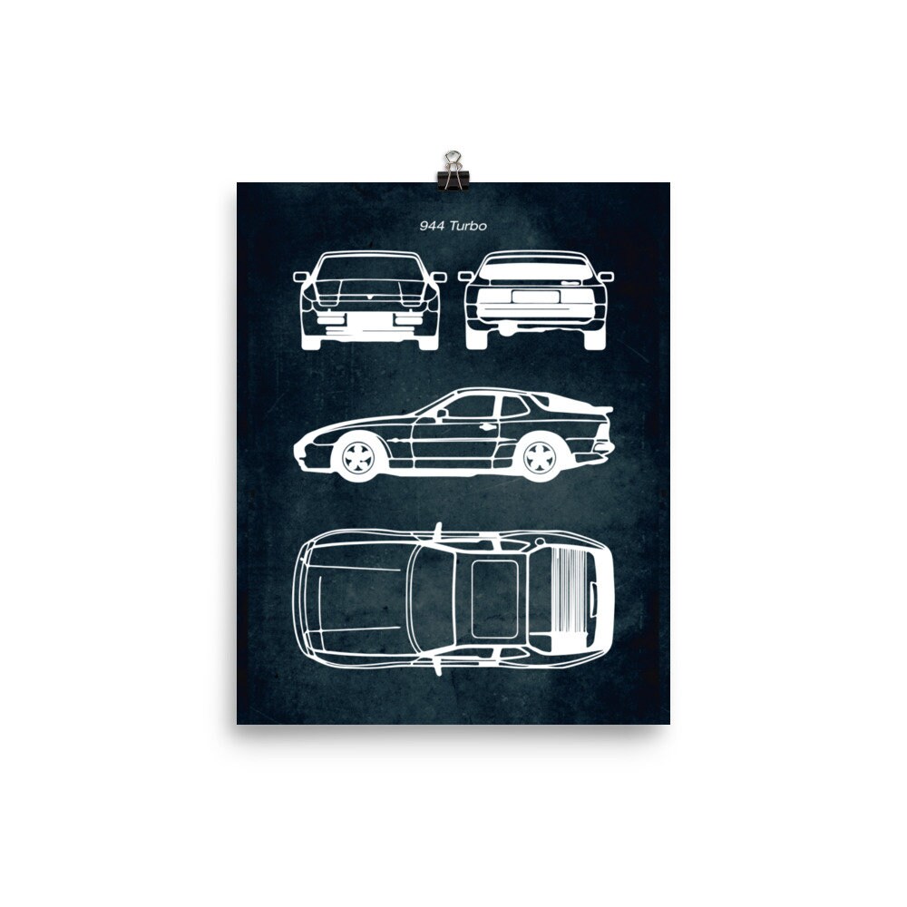 944 Turbo / Poster Blueprint / Vintage Style Etsy