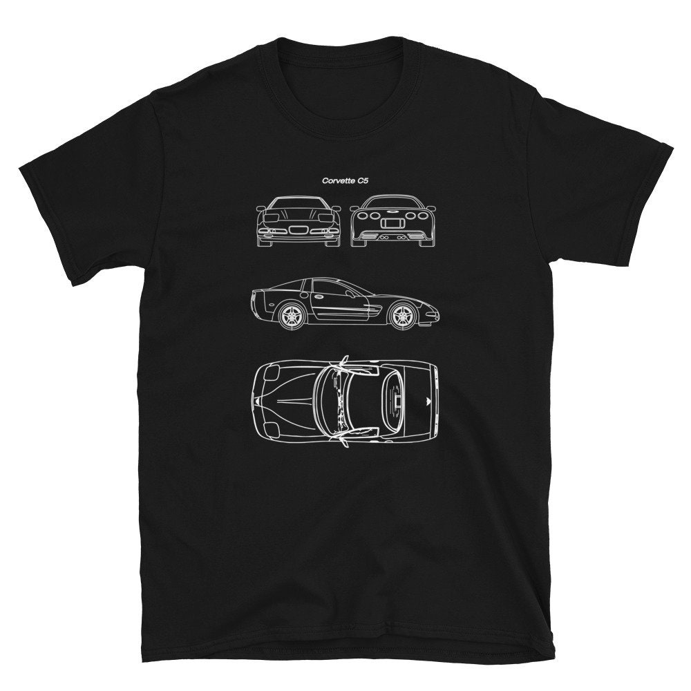Corvette C5 T-shirtcar Blueprint / Car Lover Gift / Engineer - Etsy