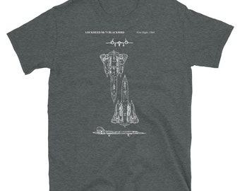 LOCKHEED SR-71 BLACKBIRD - Unisex T-Shirt / Pilot, Airplane, Aircraft lovers gift / Original Blueprint