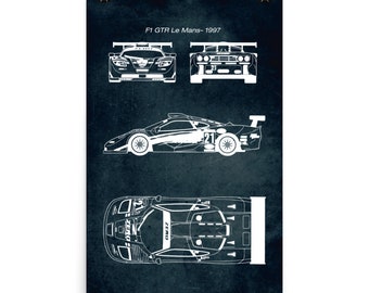 Le Mans 1997 / Poster Blueprint / Car Poster