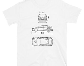 Civic Type R - T-ShirtCar Blueprint / Car Lover Gift / Engineer