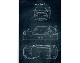 Civic Type R File Printable Poster Rally Car Car Art Ai Art Wall Art - Etsy