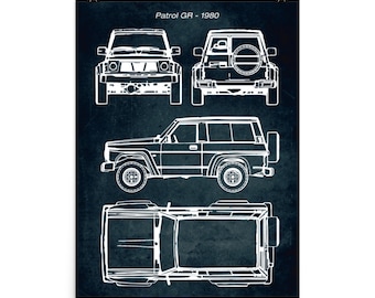 Patrol GR 1980 / Car Blueprint Poster / Vintage Style Home Decor