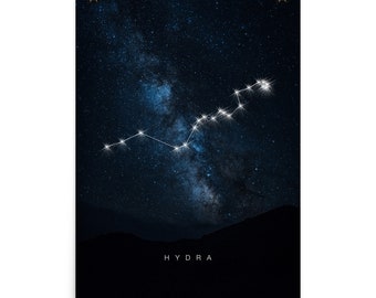 Hydra Constellation / Constellation Poster / Constellation Home Decor / Stars Lovers Gift / Star Constellation / Zodiacal Constellation