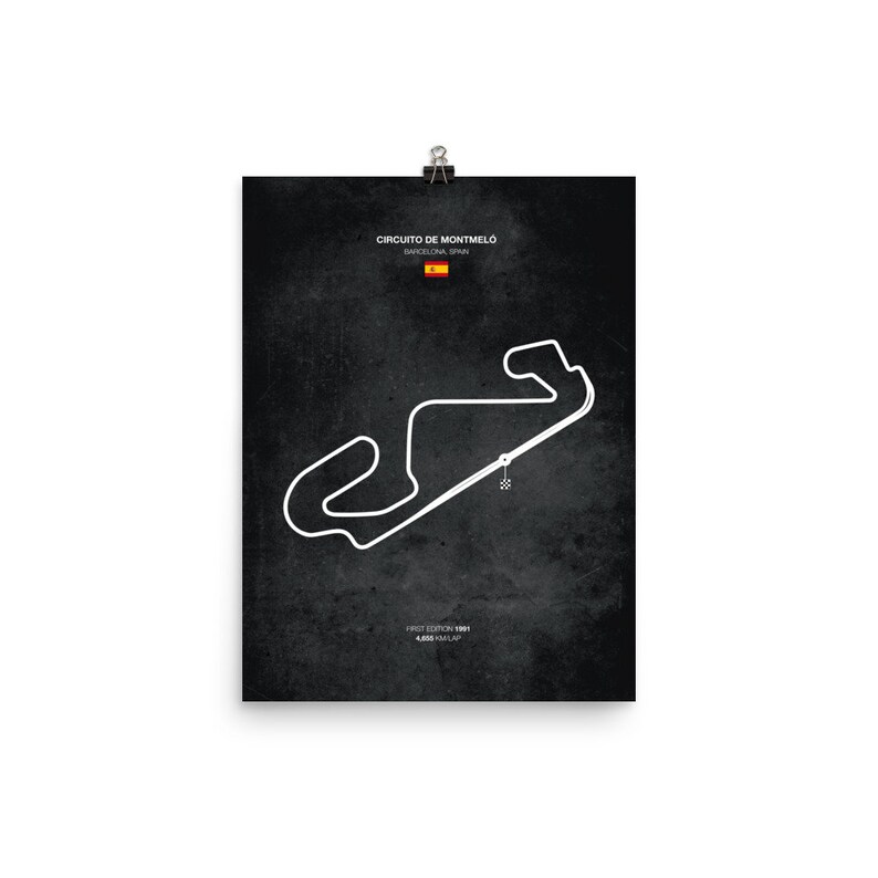 Circuito de Montmeló Barcelona, Spain / Racing Circuit Poster / Race Track Home Decor / Car Lovers Gift / Moto image 5