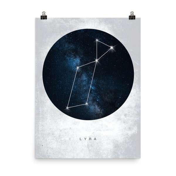 Constellation Lyra / Affiche de la Constellation / Décor de la Constellation / Cadeau des amoureux des étoiles / Constellation des étoiles / Constellation zodiacale