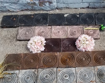 Large Rustic Style Painted bullseye Antique Plinth Blocks from the collection of Fellenz Antiques