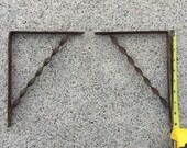 Pair Of Antique Architectural Salvage Wrought Iron Shelf Brackets From The Collection Of Fellenz Antiques