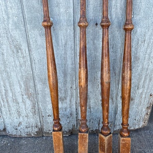 Set of 4 Antique Vintage Wooden Spindles