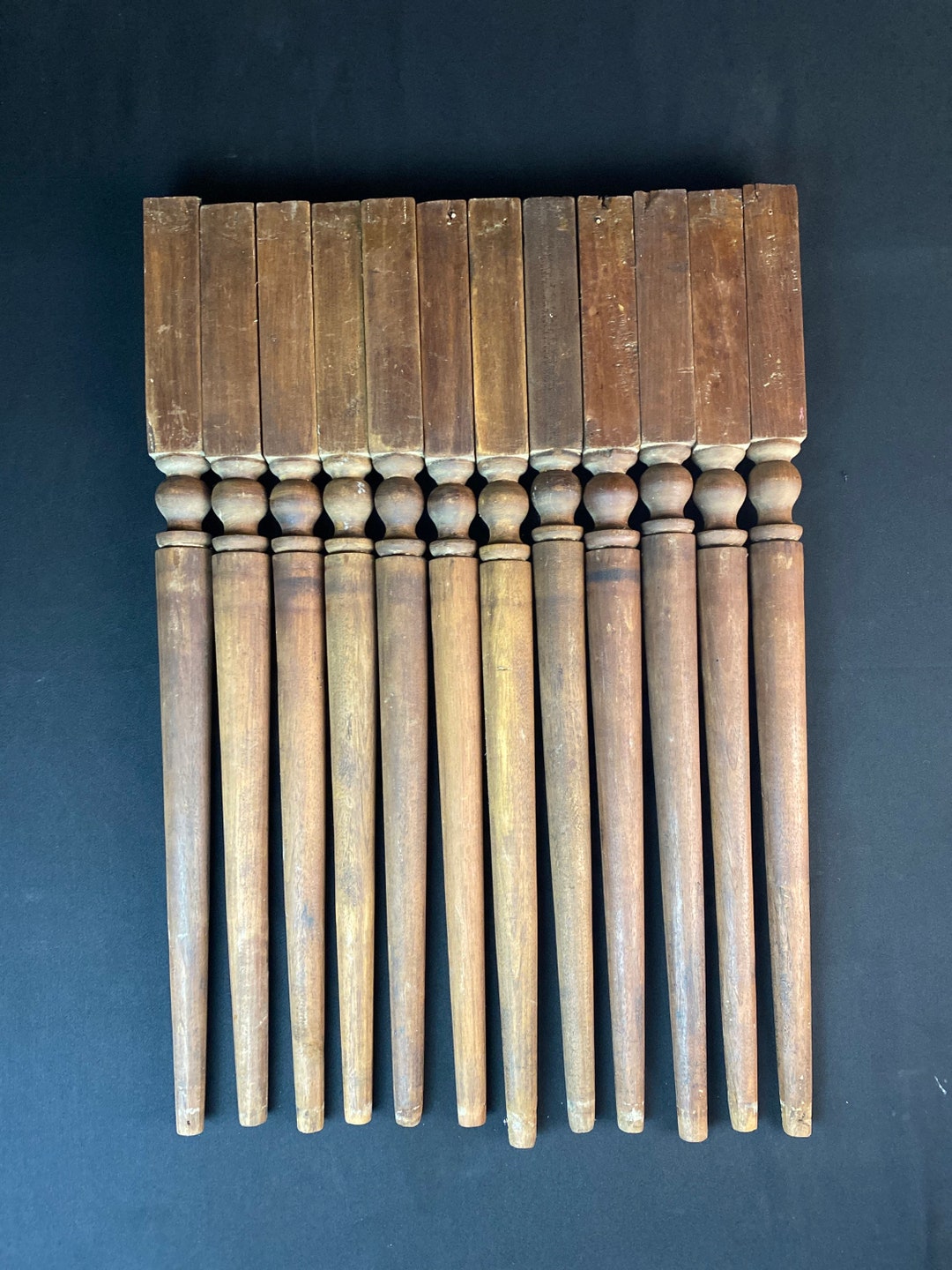 Set of 37 Antique Architectural Salvage Black Walnut Spindles. Etsy