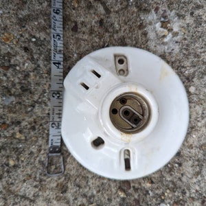 Antique Architectural Salvage Porcelain single Light Bulb Socket with outlet