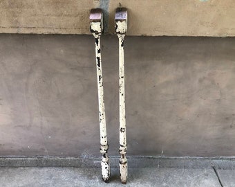 Pair Of Antique Architectural Salvage Vintage Wooden Spindles 31'' From The Collection Of Fellenz Antiques