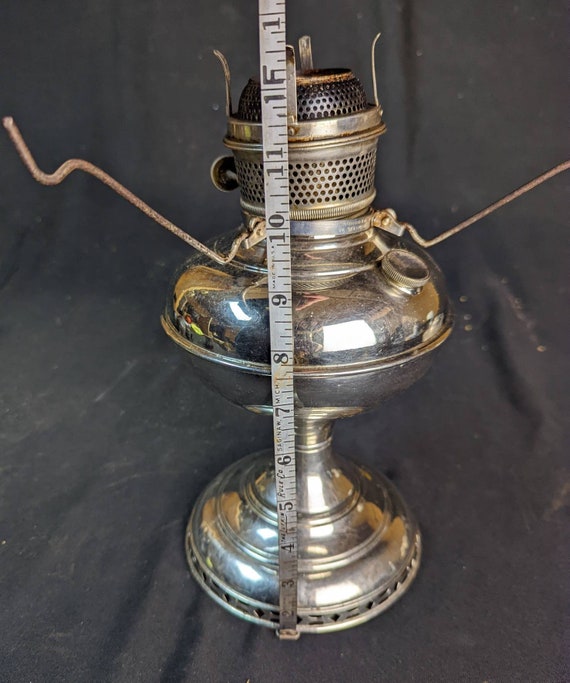 Hurricane Lamp, Antiqued Nickel