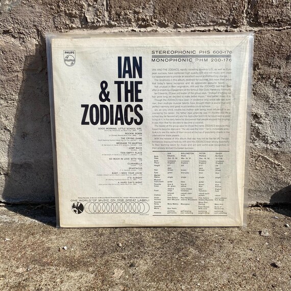 Album Cover for Ian & the Zodiacs, a Band Known for Their