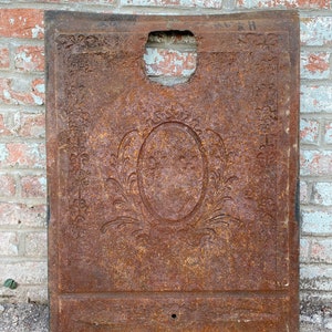 Antique Architectural Salvage cast iron Fireplace Cover. image 9