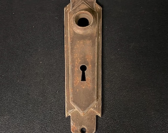 Antique Architectural Salvage Art Deco Pressed Steel Door Plate