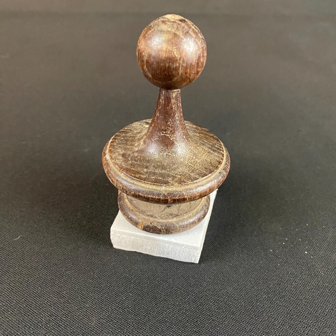 Antique Wood Finial With Dark Dark Stain. 4 Inches Long and 3 Inches ...