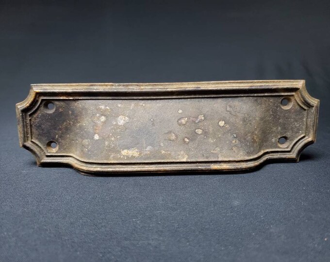 Antique Vintage Cast Iron Mail Slot Cover Letter Mail Drop Slot